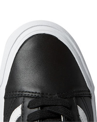 Baskets en cuir noires Vans