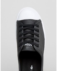 Baskets en cuir noires Lacoste