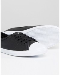 Baskets en cuir noires Lacoste