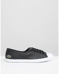 Baskets en cuir noires Lacoste