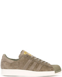 Baskets en cuir olive adidas