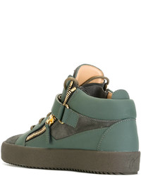 Baskets en cuir olive Giuseppe Zanotti Design