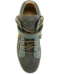 Baskets en cuir olive Giuseppe Zanotti Design