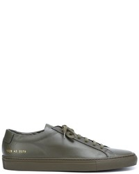 Baskets en cuir olive Common Projects