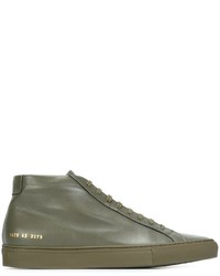 Baskets en cuir olive Common Projects
