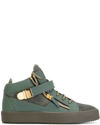 Baskets en cuir olive Giuseppe Zanotti Design