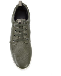 Baskets en cuir olive Paul Andrew