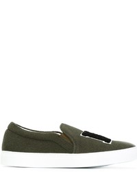 Baskets en cuir olive Joshua Sanders