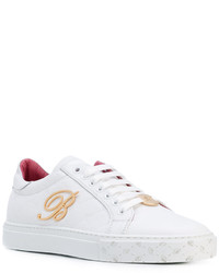 Baskets en cuir ornées blanches Blumarine