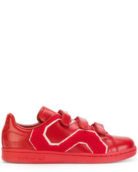 Baskets en cuir rouges Adidas By Raf Simons