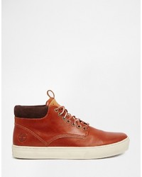 Baskets en cuir rouges Timberland