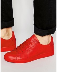 Baskets en cuir rouges Armani Jeans