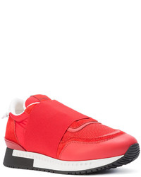 Baskets en cuir rouges Givenchy