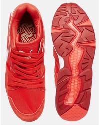 Baskets en cuir rouges Puma