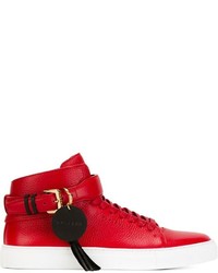 Baskets en cuir rouges Buscemi