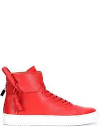 Baskets en cuir rouges Buscemi