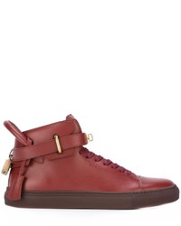 Baskets en cuir rouges Buscemi