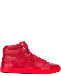 Baskets en cuir rouges Dolce & Gabbana