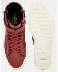 Baskets en cuir rouges Aldo