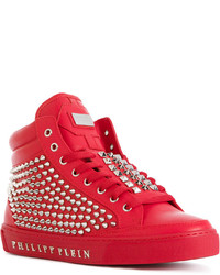 Baskets en cuir rouges Philipp Plein