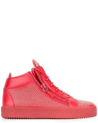 Baskets en cuir rouges Giuseppe Zanotti Design