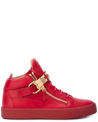 Baskets en cuir rouges Giuseppe Zanotti Design