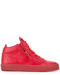 Baskets en cuir rouges Giuseppe Zanotti Design