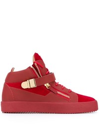 Baskets en cuir rouges Giuseppe Zanotti Design