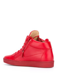 Baskets en cuir rouges Giuseppe Zanotti Design