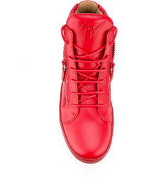 Baskets en cuir rouges Giuseppe Zanotti Design