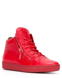 Baskets en cuir rouges Giuseppe Zanotti Design