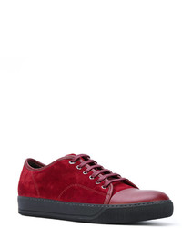 Baskets en cuir rouges Lanvin