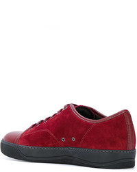 Baskets en cuir rouges Lanvin