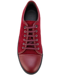 Baskets en cuir rouges Lanvin