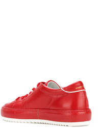 Baskets en cuir rouges Philippe Model