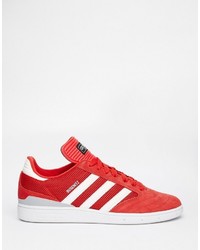 Baskets en cuir rouges adidas