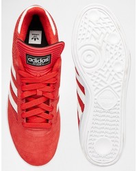 Baskets en cuir rouges adidas