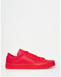 Baskets en cuir rouges adidas