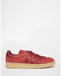 Baskets en cuir rouges adidas