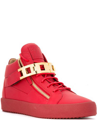 Baskets en cuir rouges Giuseppe Zanotti Design