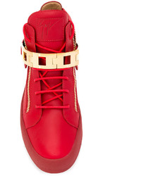 Baskets en cuir rouges Giuseppe Zanotti Design