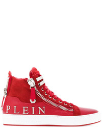 Baskets en cuir rouges Philipp Plein