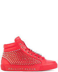 Baskets en cuir rouges Philipp Plein