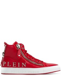 Baskets en cuir rouges Philipp Plein