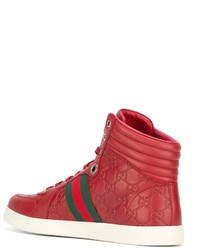 Baskets en cuir rouges Gucci