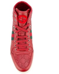 Baskets en cuir rouges Gucci