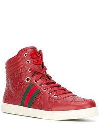 Baskets en cuir rouges Gucci