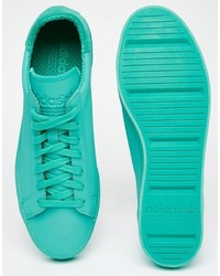 Baskets en cuir turquoise adidas