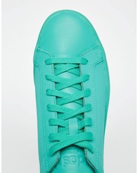 Baskets en cuir turquoise adidas