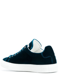 Baskets en cuir vert foncé Jil Sander